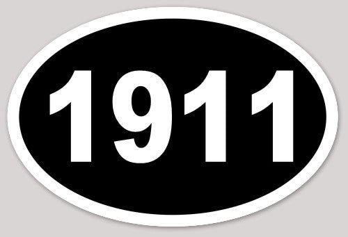 M1911 Barrel Die Cut Vinyl Sticker – Model 1911 Pistol Decal, Darkside Ltd, White, 2-Pack?